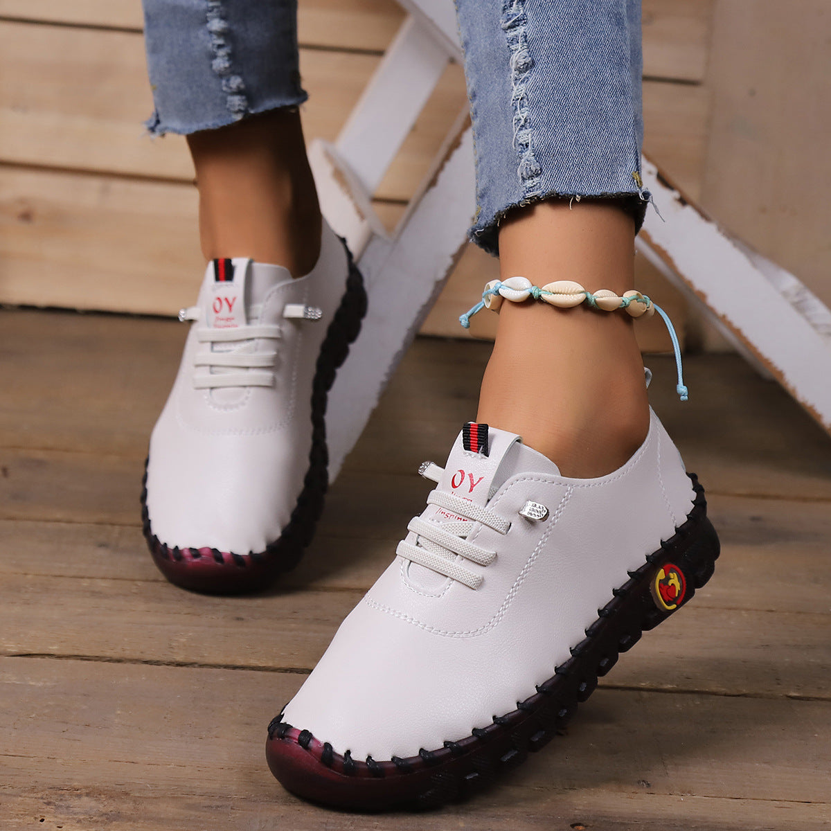 Imitation Soft Bottom Handmade Elderly Loose Wide Casual Shoes