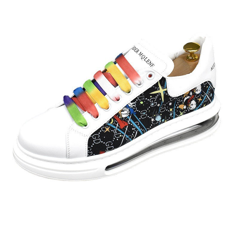 Men's Spring Breathable Trendy Korean Style Cowhide Casual Shoes