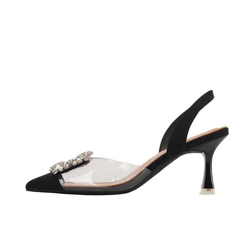 Women's High Niche Design Transparent Closed Toe Heels