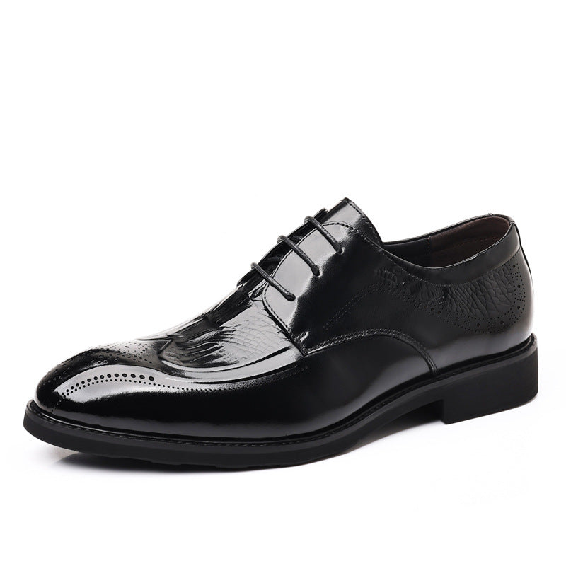 Men's Business Korean Style Pointed British Formal Wear Leather Shoes