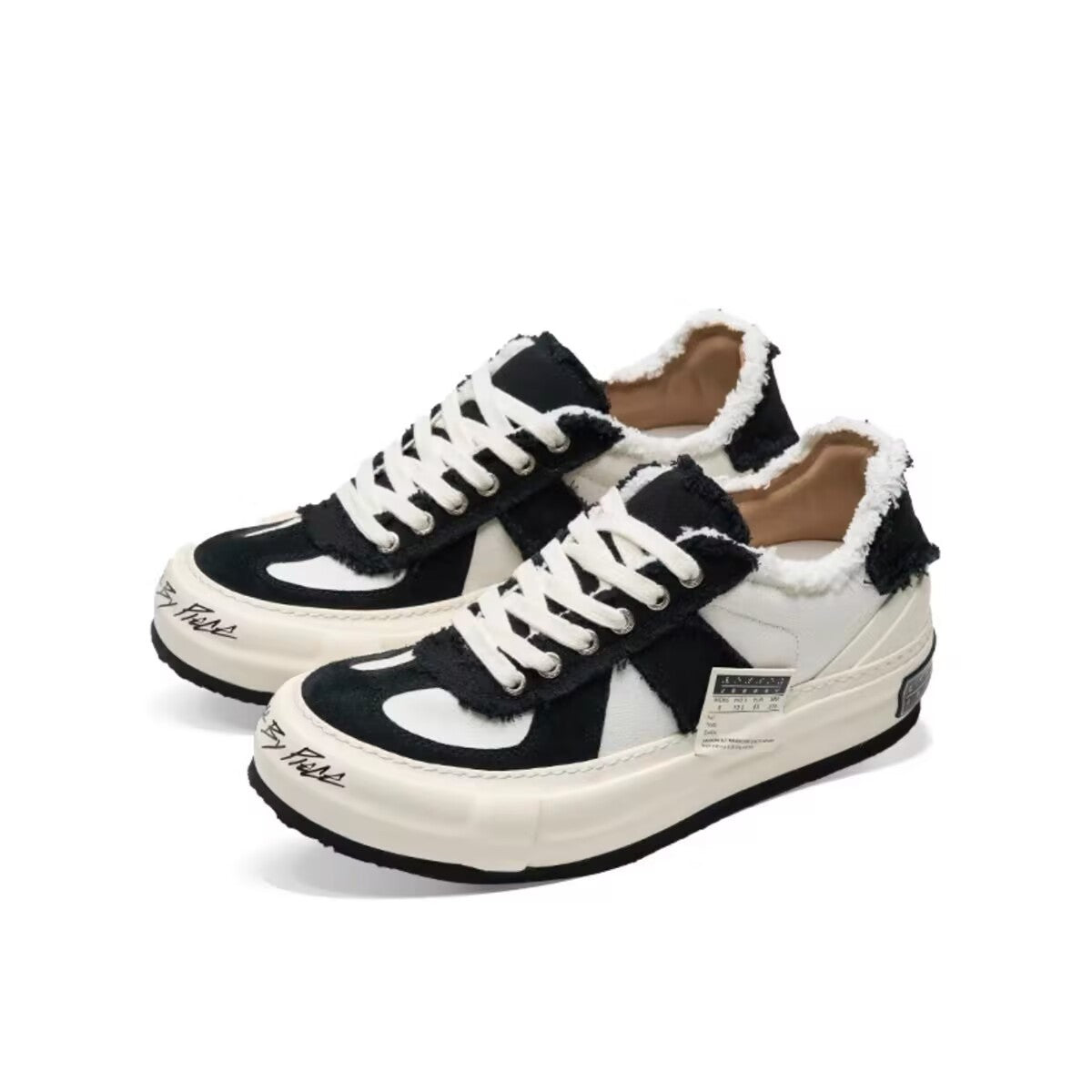 Classic Black White Trend Nougat Snowflake Crisp Sneakers