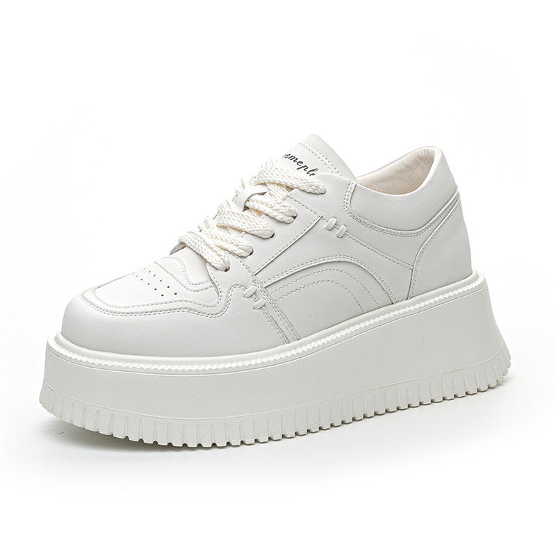 Women's Thick-soled High-rise White Thin Platform Women's Casual Shoes