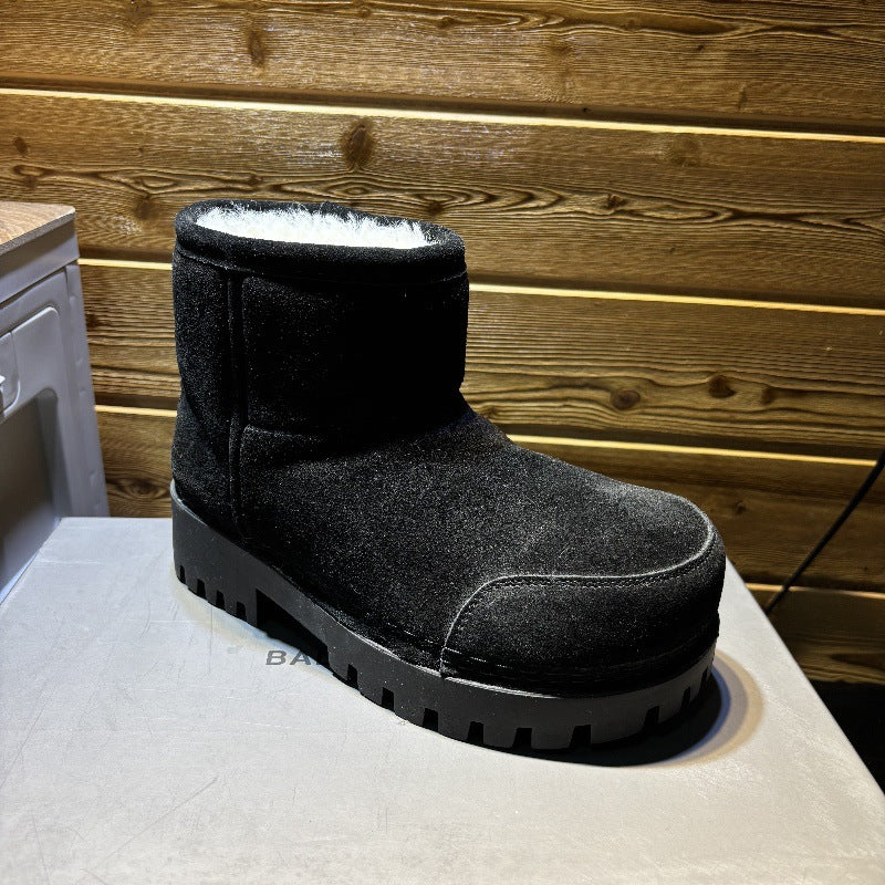 Women's & Men's Couple Big Toe Thick Bottom Slip-on Short For Warm Snow Boots