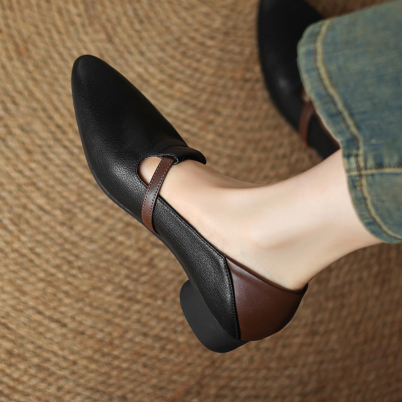 Women's Pointed Toe Pumps French Style Color Matching Lightweight Women's Shoes