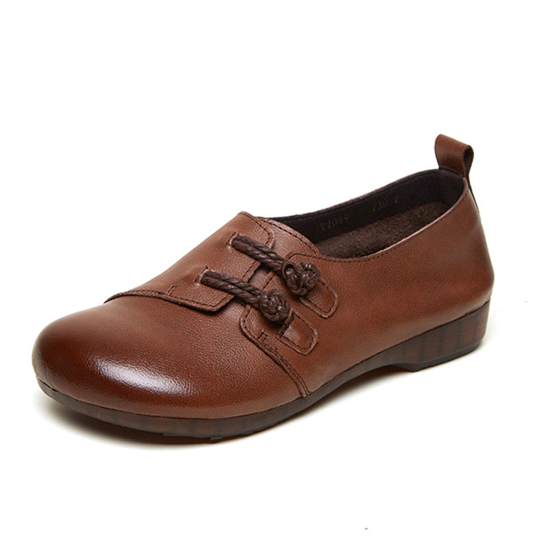 Women's Cowhide Beef Tendon Soft Bottom Mom Flat Women's Shoes