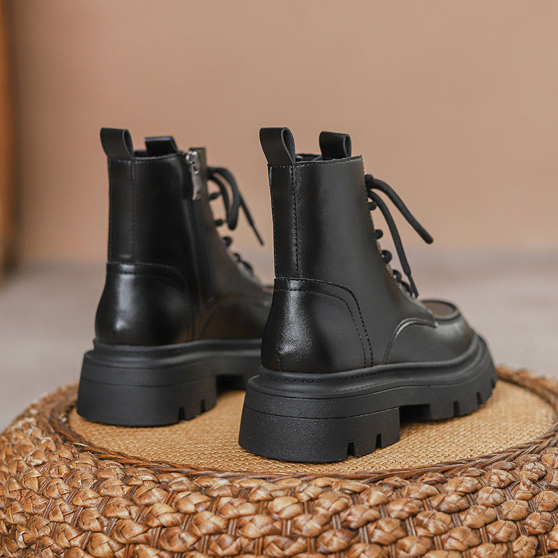 Women's Authentic British Style Black Martin Thick Boots