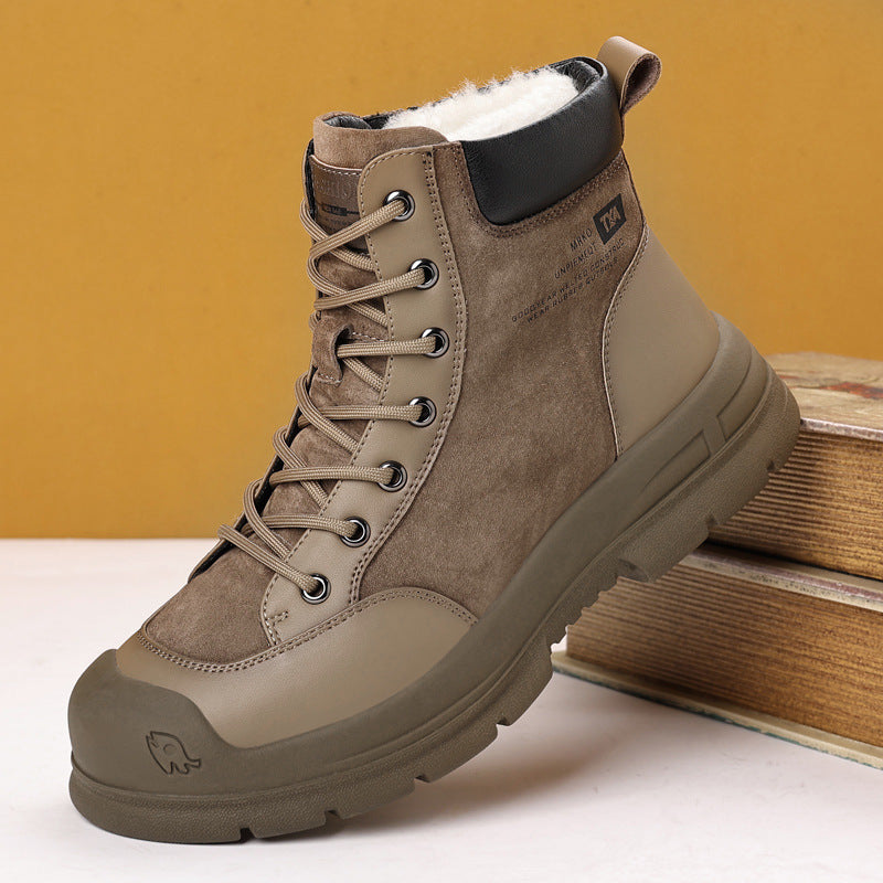 Men's Martin Ankle British Wool In Trendy Middle High Top Boots