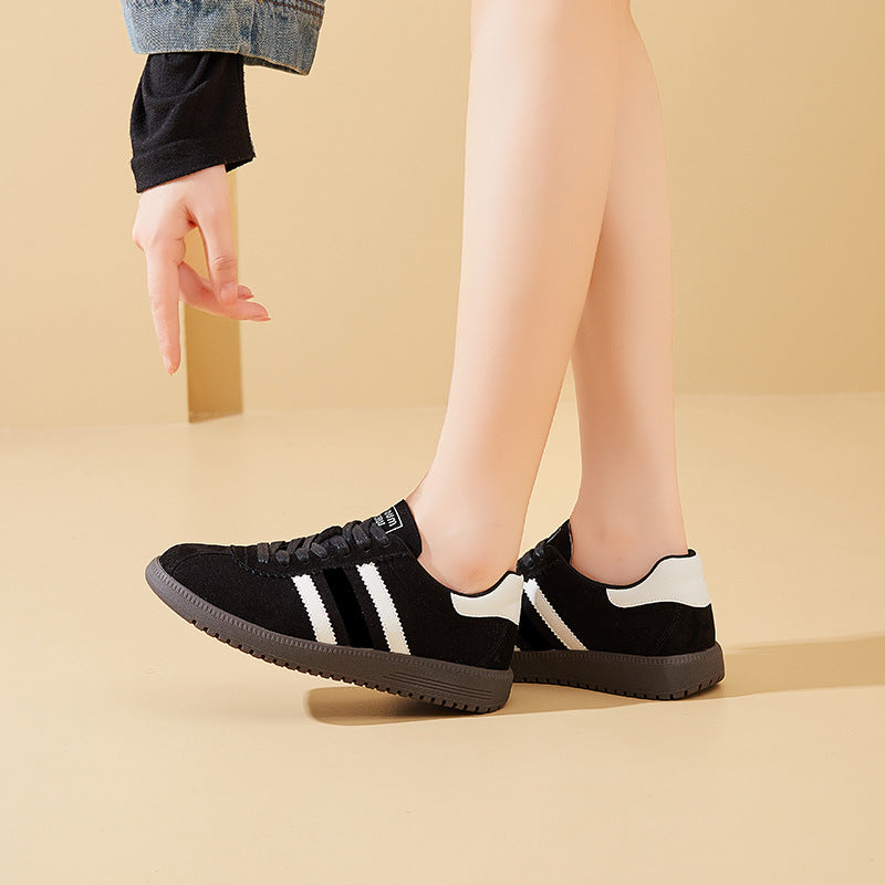 Women's Lace Color Block Trendy Board Flat Casual Shoes