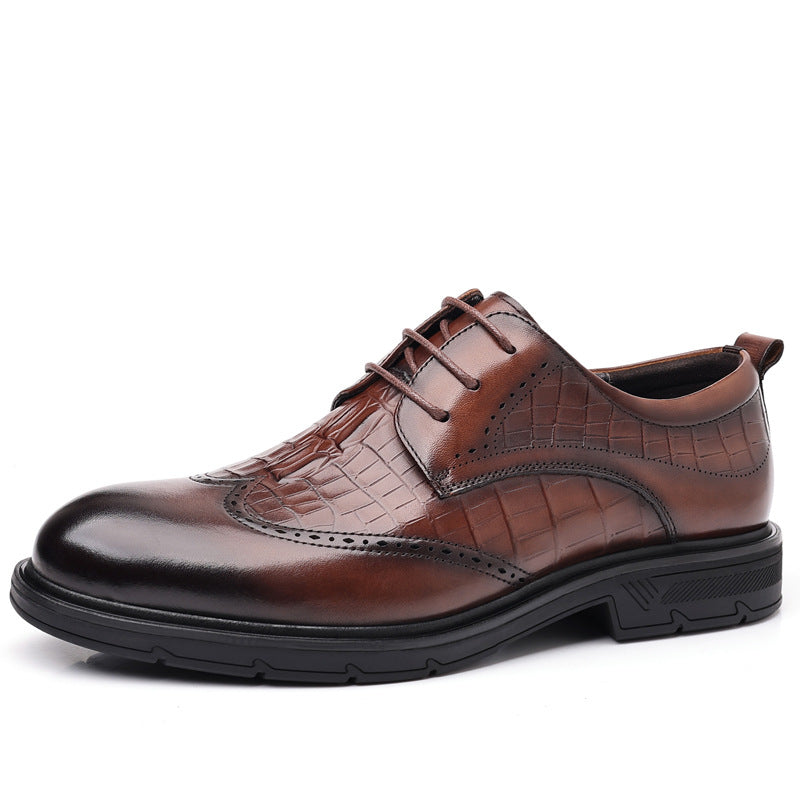 Men's Business Formal Wear Brogue British Style Leather Shoes