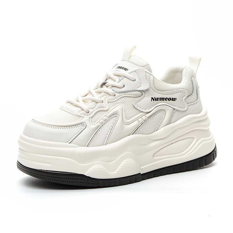 Women's Mesh Breathable White For Summer Platform Dad Casual Shoes