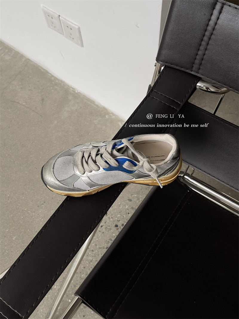 Handmade Old Thick Bottom Dirty Mesh Casual Shoes