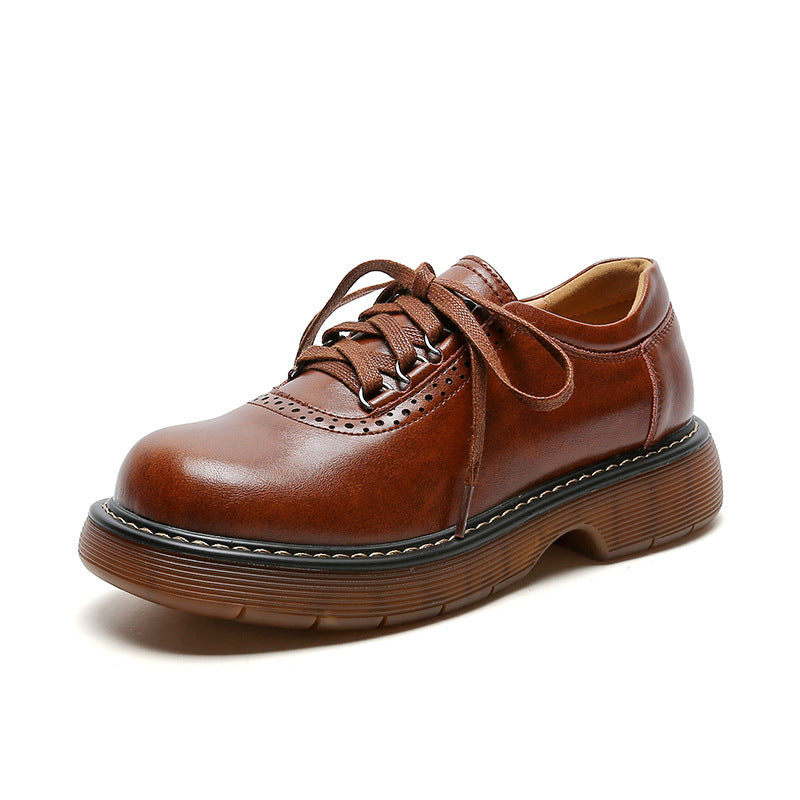 Women's Autumn British Style Round Toe Platform Loafers