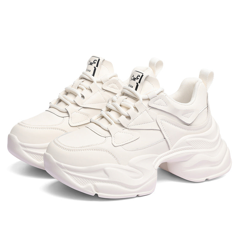 Women's Black Daddy Fashionable Thick Which Makes Sneakers
