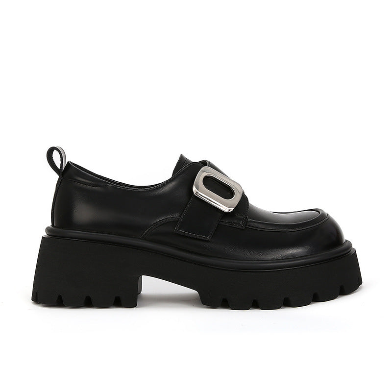 Women's Mom Pet Pink Round Toe Buckle Loafers