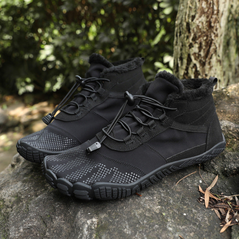 Men's Outdoor Five-finger Winter Cotton Waterproof Plus Snow Boots