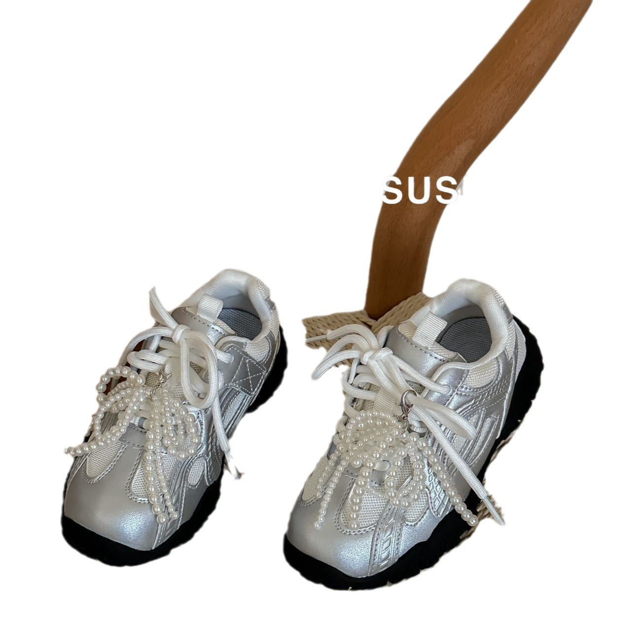 Spring Sier For Pearl Velcro Running Kid's Sneakers