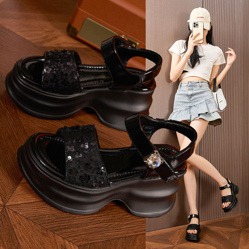 Women's Thick-soled Summer Wear Fashionable Velcro Lightweight Sandals