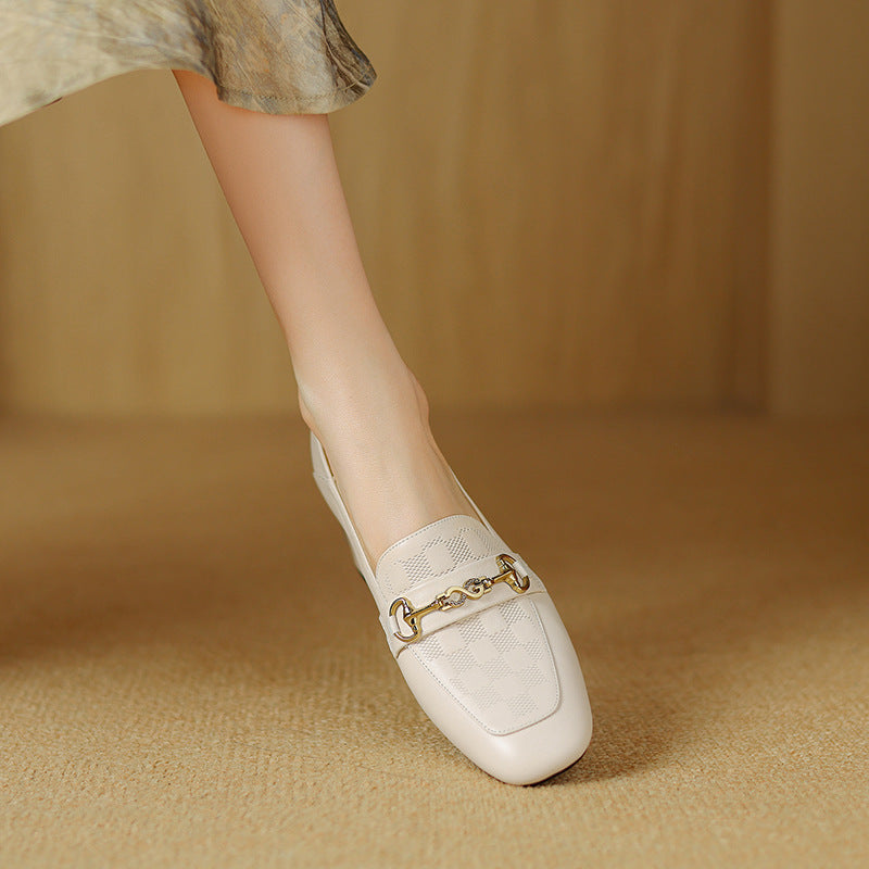Inside Outside Chunky Authentic Square Toe Loafers