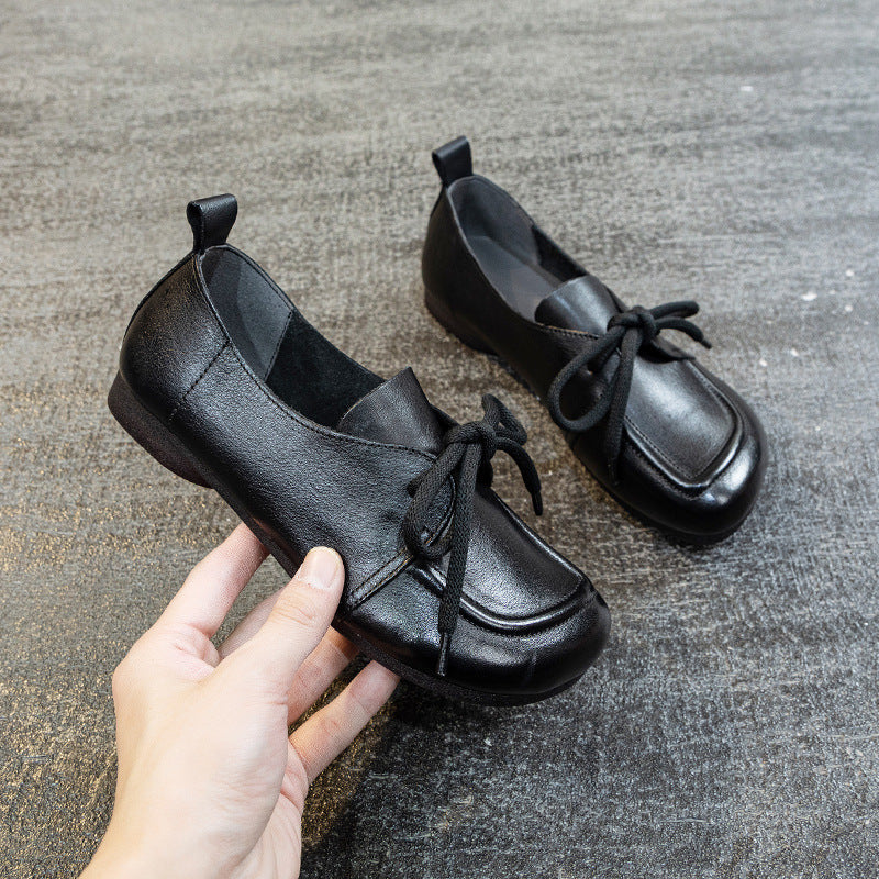 Women's Bottom Top Layer Cowhide Retro Handmade Casual Shoes