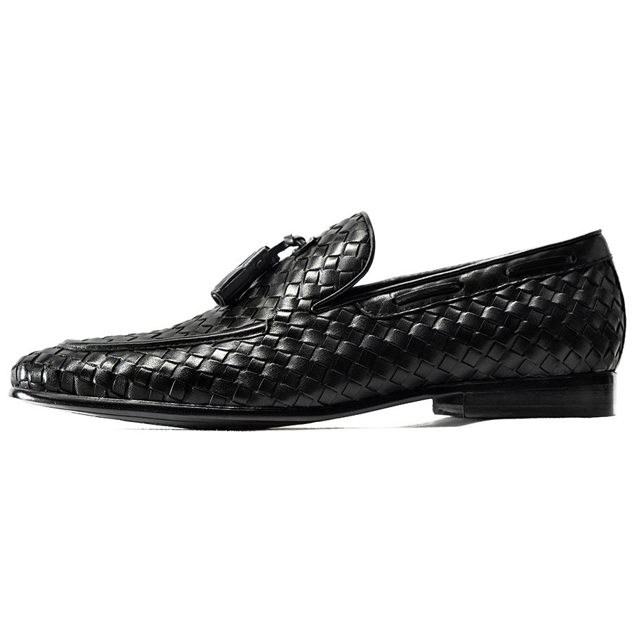 Men's Handmade Braided High-quality Korean Tassel Business Leather Shoes