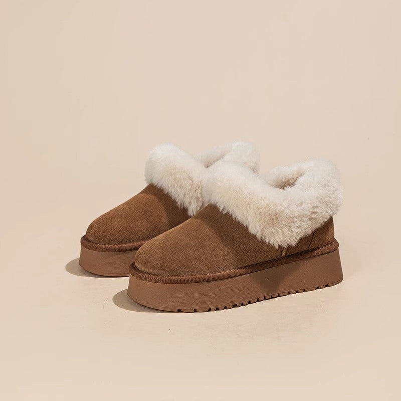 Women's Fleece Lining Ankle Height Increasing Bread Snow Boots