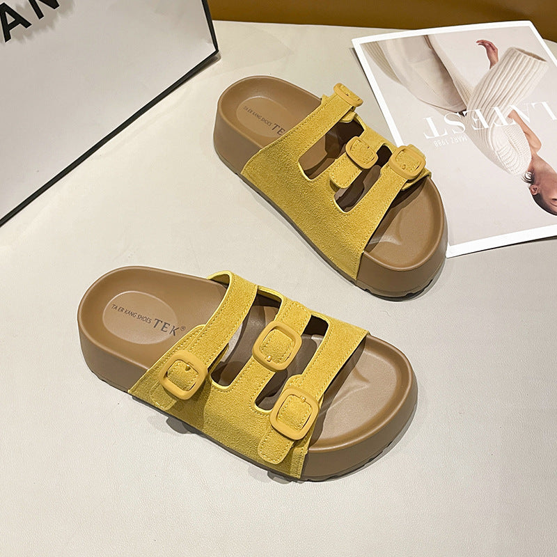 Women's French Style Beautiful Platform Summer Outdoor Slippers