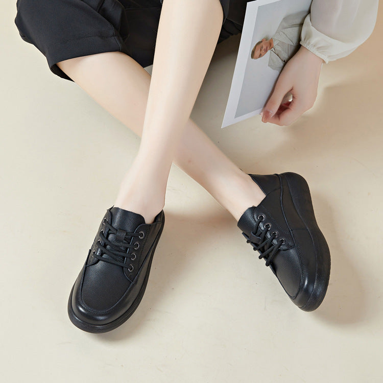 Women's Spring With Tendon Sole Soft Black Casual Shoes