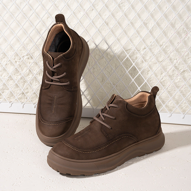 Men's Vintage Fleece-lined Warm Soft Martin Leather Shoes