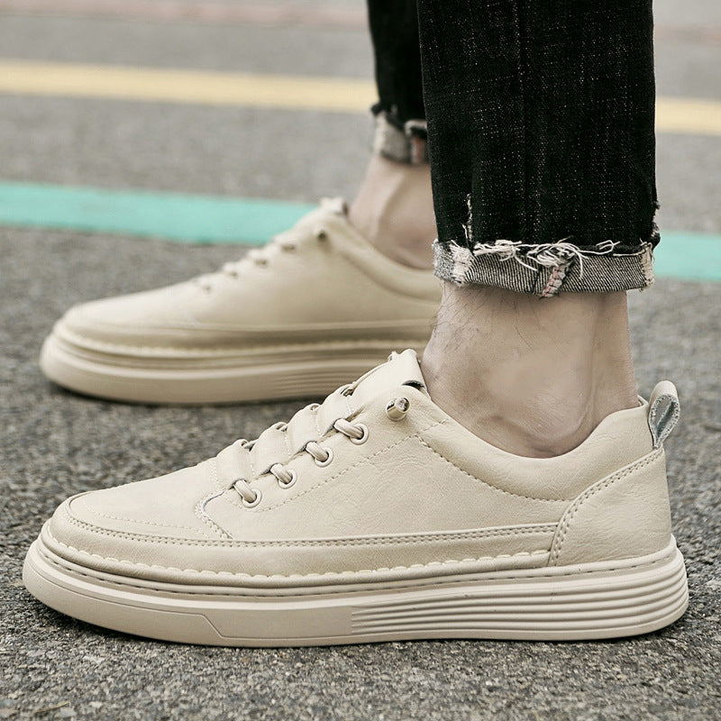 Flat Cowhide Retro Sports Spring Plus Sneakers