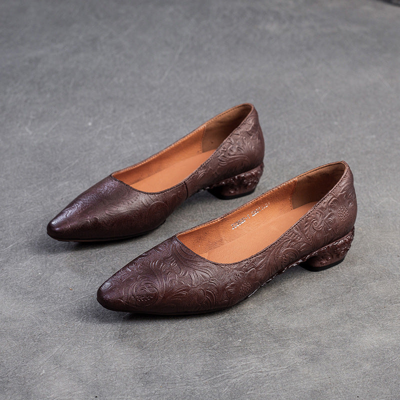 Slip-on Retro Rub Colored Pointed Toe Casual Shoes