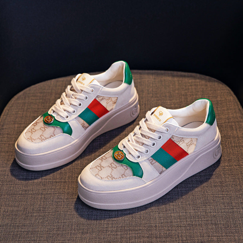 Women's Dirty Spring Genuine Platform Sports Leisure Sneakers