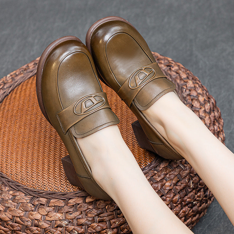 Women's Autumn Thin Thick Mid Soft Bottom Loafers