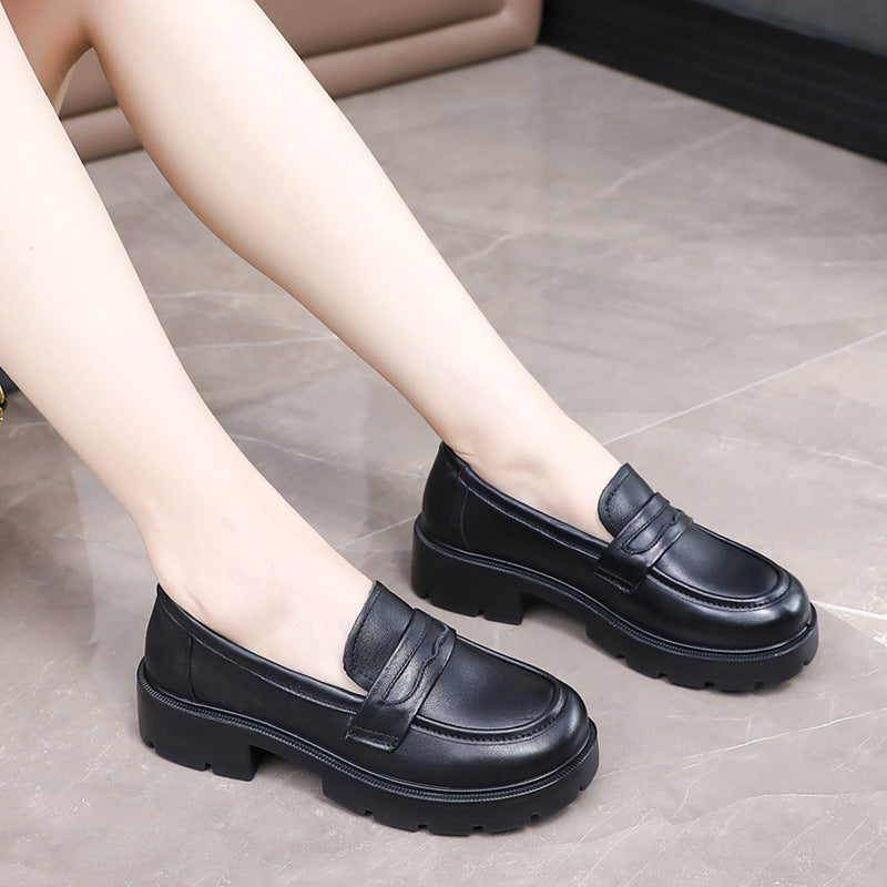 Women's First Layer Pumps Thick Bottom Korean Loafers