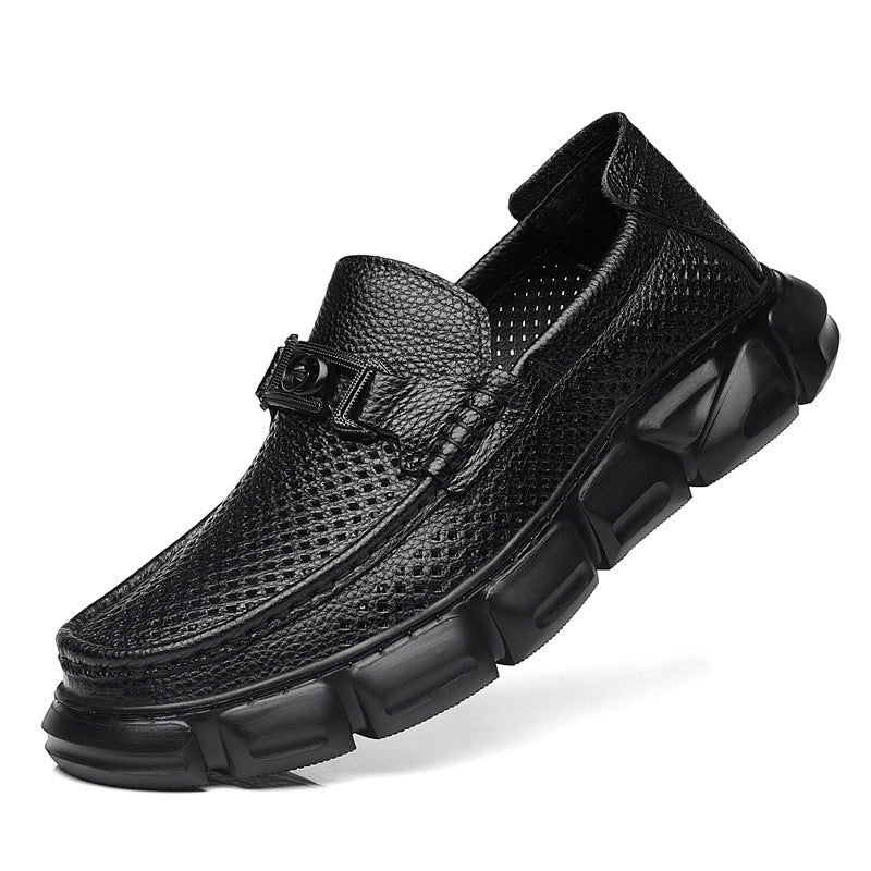 Men's Authentic Hollow Out Platform Summer Perforated First Sandals