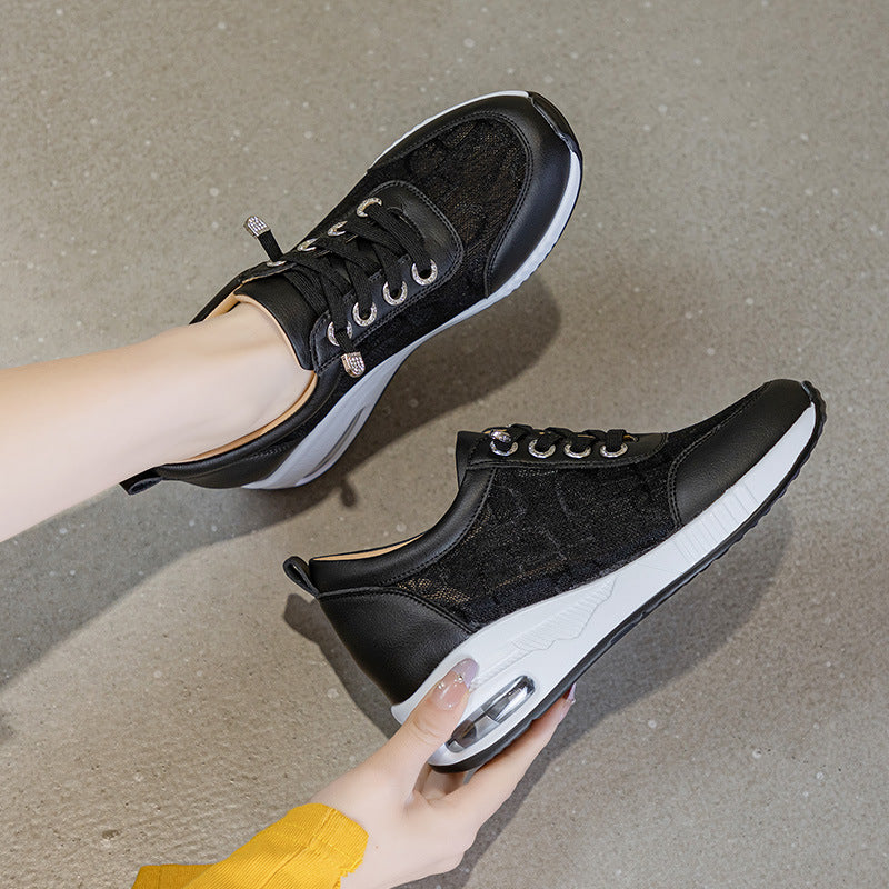 Women's Spring Mesh Breathable Height Increasing Insole Air Women's Casual Shoes
