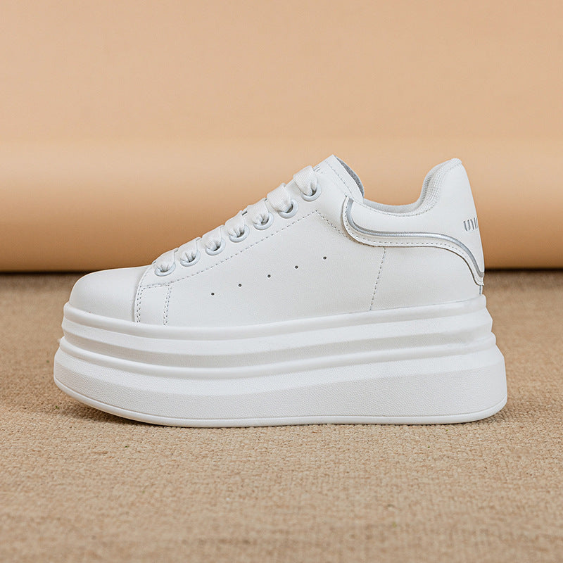 Women's & Men's Hidden White Small Platform Thick-soled Slim Casual Shoes