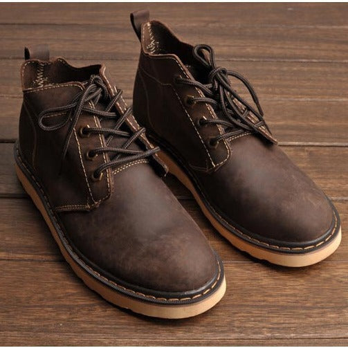 Women's & Men's Short Trendy Vintage Waterproof Motorcycle British Boots