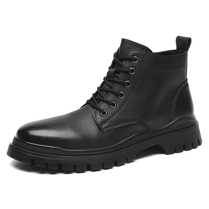 Men's British Korean Martin Black Working Wear Boots