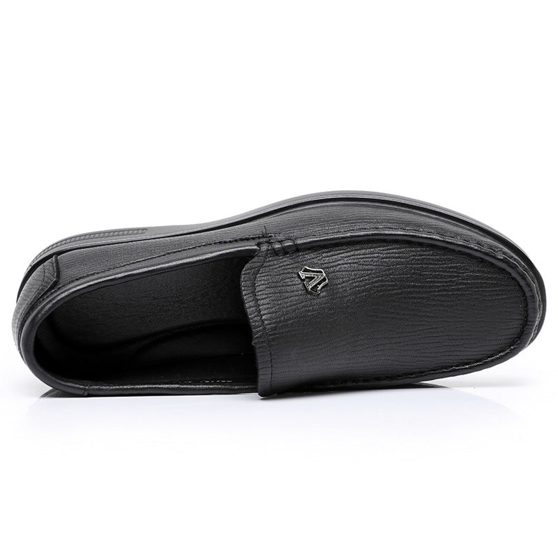 Men's Spring Sheepskin Comfortable Slip-on Dad Korean Leather Shoes