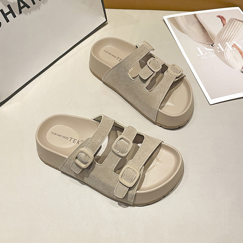 Women's French Style Beautiful Platform Summer Outdoor Slippers