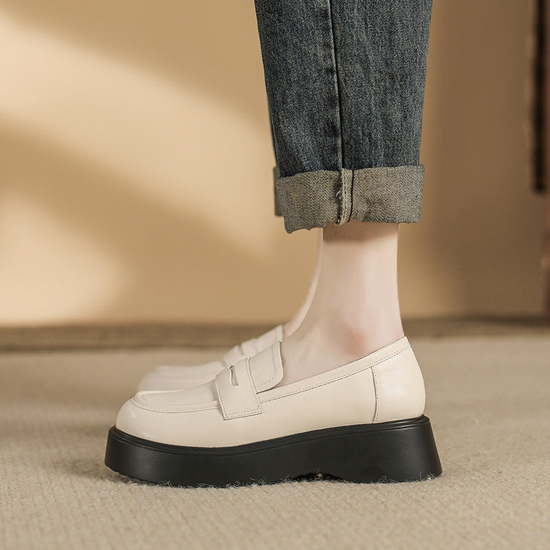Women's Bottom British Style College Shallow Mouth Simple Loafers