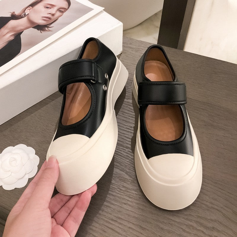 Women's Retro Easy Matching Big Head Small Men's Shoes