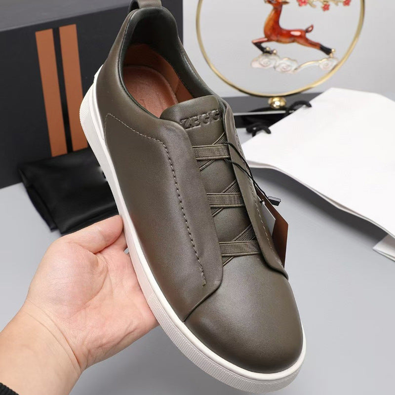 Men's One Pedal Cross Elastic Band Slip-on Sneakers