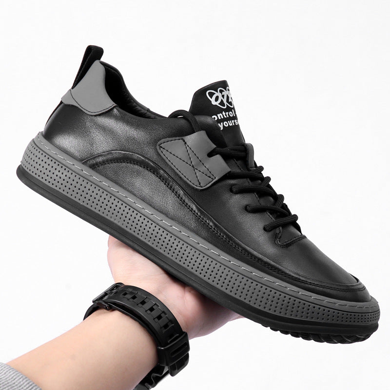 Men's Top Layer Cowhide Clown Breathable Shock Casual Shoes