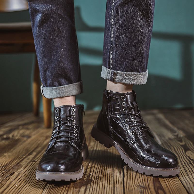 Men's Martin Short Autumn Side Zipper Retro Boots