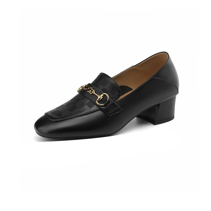 Inside Outside Chunky Authentic Square Toe Loafers