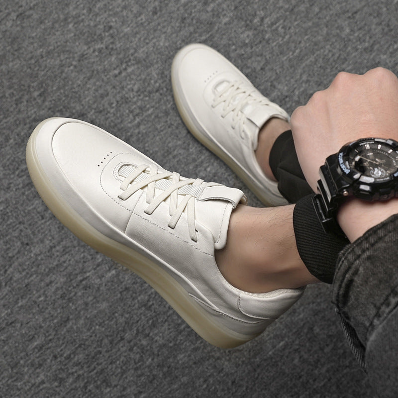 Men's Layer Cowhide Easy Wear Soft Breathable Sports Sneakers