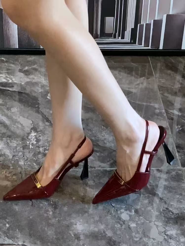 Women's Pointed High Sexy Strap Stiletto Rear Heels