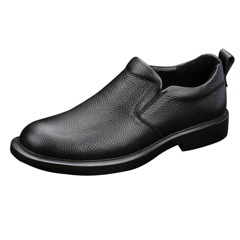 Men's First Layer Cowhide Platform Soft Autumn Slip-on Men's Shoes