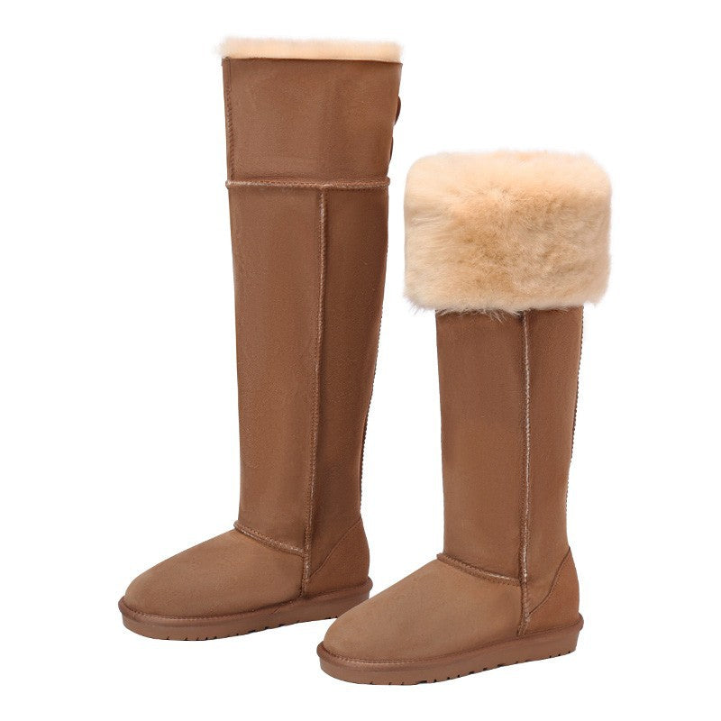 Women's Sheepskin Fur For Winter Warm High Snow Boots